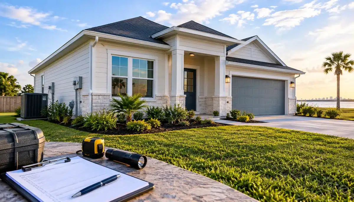 11th-month warranty home inspection of a recently built home in Corpus Christi, Texas